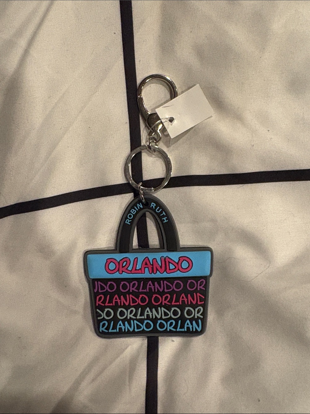 Robin Ruth Orlando Tote Keychain - Blue, Pink & Black